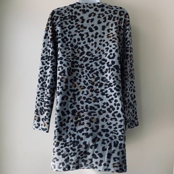 🇪🇸 ZARA grey leopard long sweathirt/ dress size M - Picture 6 of 9